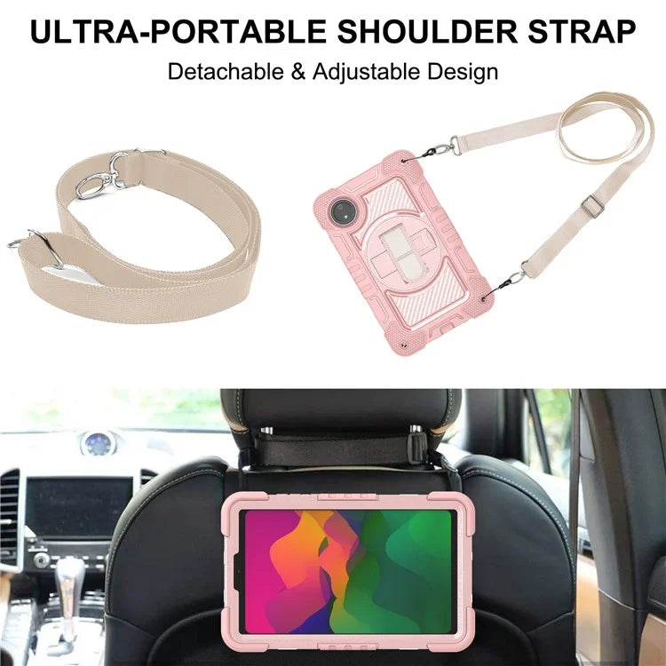 For Xiaomi Redmi Pad SE 4G Case Silicone+PC Kickstand Tablet Cover with Shoulder Strap