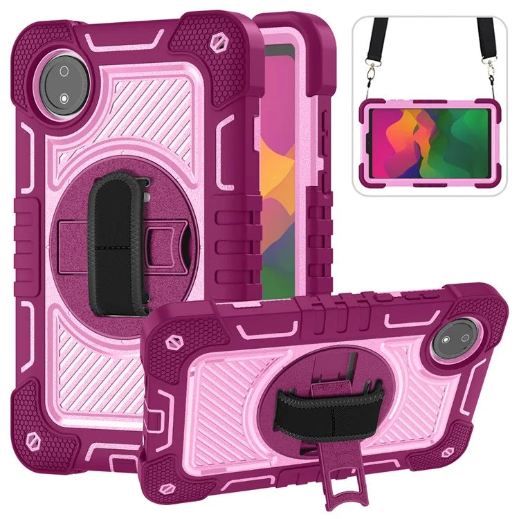 For Xiaomi Redmi Pad SE 4G Case Silicone+PC Kickstand Tablet Cover with Shoulder Strap