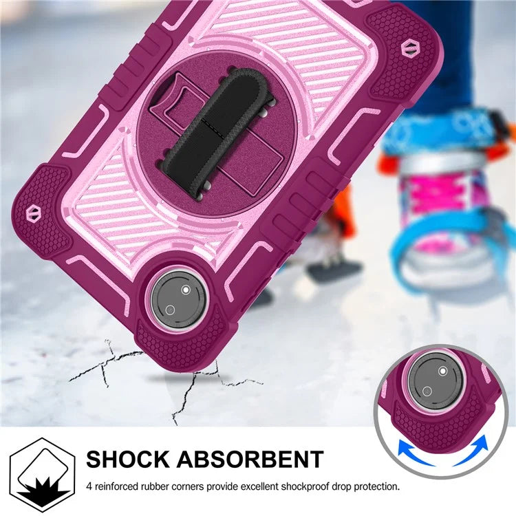 For Xiaomi Redmi Pad SE 4G Case Silicone+PC Kickstand Tablet Cover with Shoulder Strap