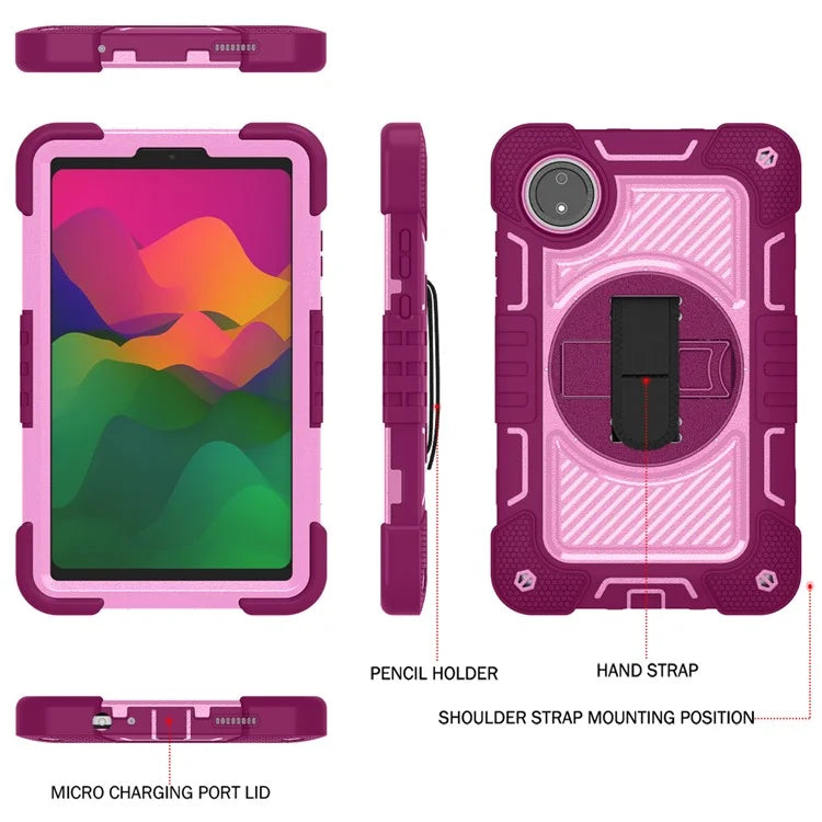 For Xiaomi Redmi Pad SE 4G Case Silicone+PC Kickstand Tablet Cover with Shoulder Strap