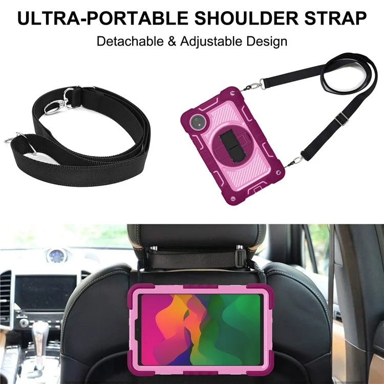 For Xiaomi Redmi Pad SE 4G Case Silicone+PC Kickstand Tablet Cover with Shoulder Strap