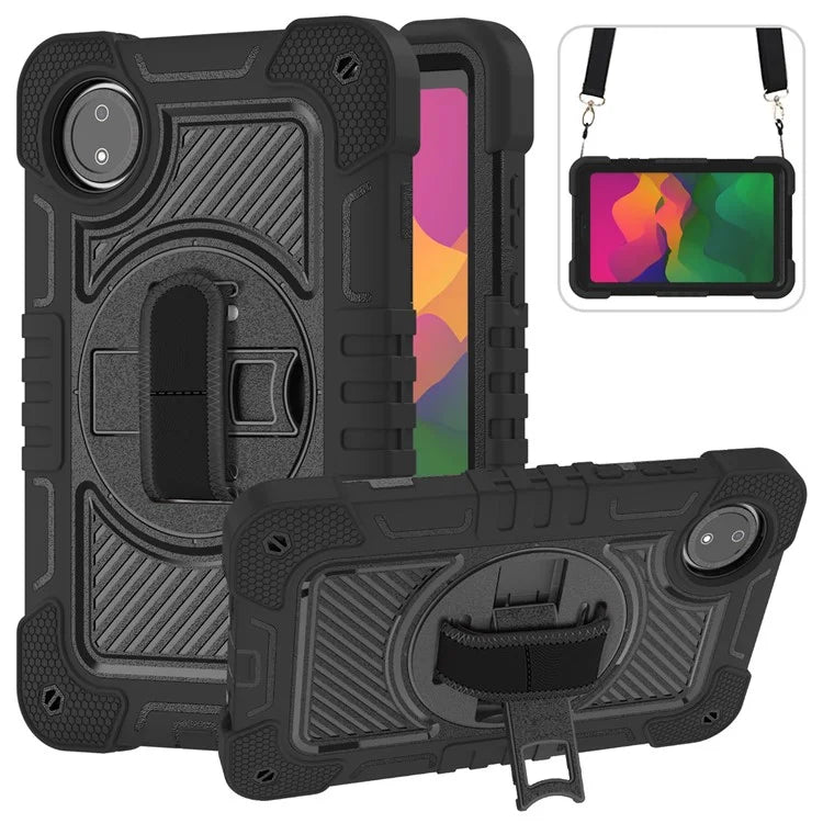 For Xiaomi Redmi Pad SE 4G Case Silicone+PC Kickstand Tablet Cover with Shoulder Strap