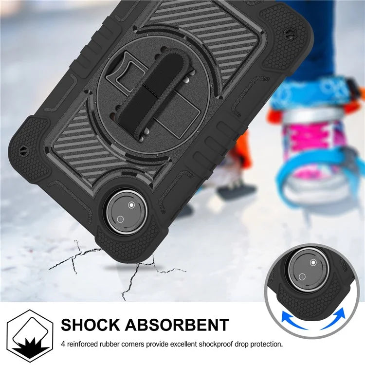 For Xiaomi Redmi Pad SE 4G Case Silicone+PC Kickstand Tablet Cover with Shoulder Strap