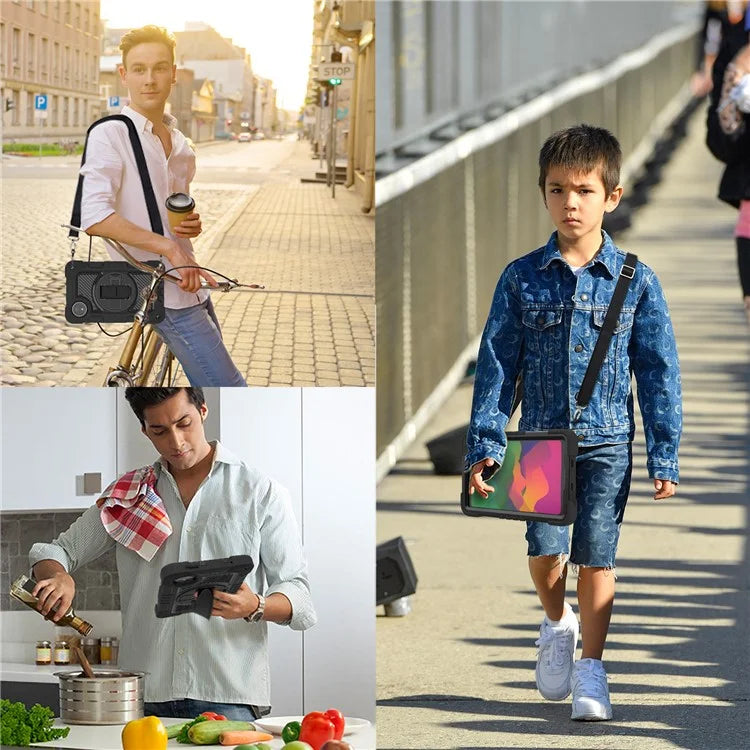 For Xiaomi Redmi Pad SE 4G Case Silicone+PC Kickstand Tablet Cover with Shoulder Strap