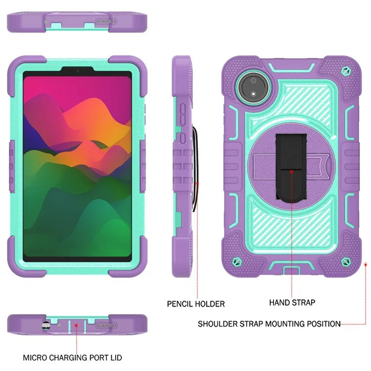 For Xiaomi Redmi Pad SE 4G Case Silicone+PC Kickstand Tablet Cover with Shoulder Strap