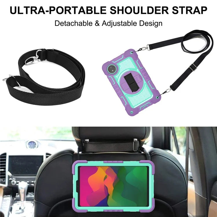 For Xiaomi Redmi Pad SE 4G Case Silicone+PC Kickstand Tablet Cover with Shoulder Strap