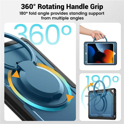 For iPad 10.2 (2021) / (2020) / (2019) / iPad Pro 10.5-inch (2017) / iPad Air 10.5 inch Case with Strap Kickstand PC+TPU Tablet Cover