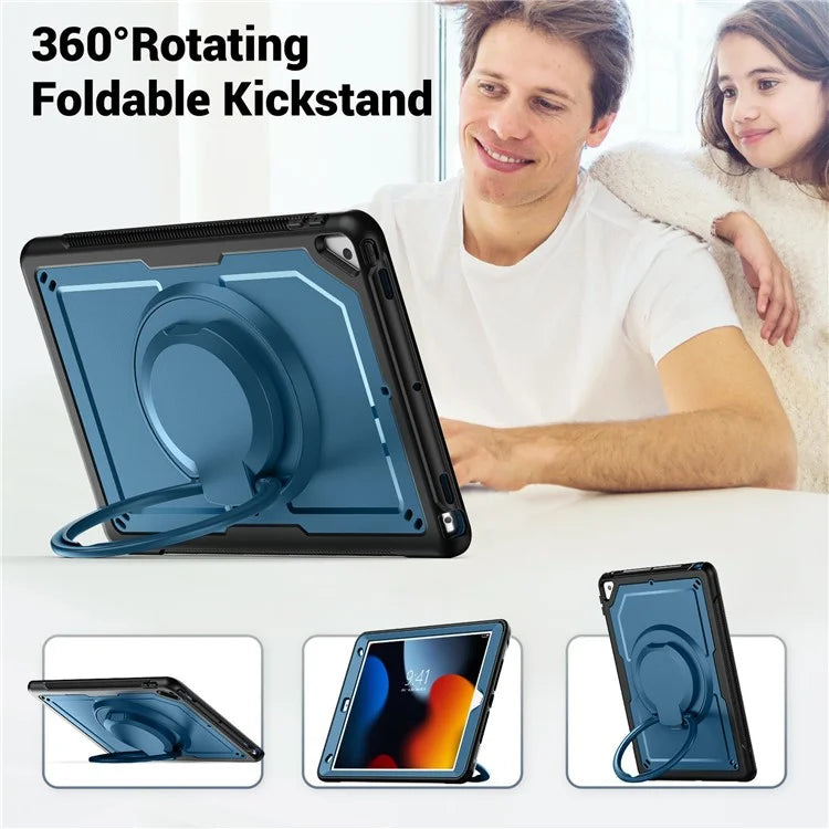 For iPad 10.2 (2021) / (2020) / (2019) / iPad Pro 10.5-inch (2017) / iPad Air 10.5 inch Case with Strap Kickstand PC+TPU Tablet Cover