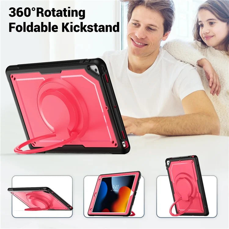 For iPad 10.2 (2021) / (2020) / (2019) / iPad Pro 10.5-inch (2017) / iPad Air 10.5 inch Case with Strap Kickstand PC+TPU Tablet Cover
