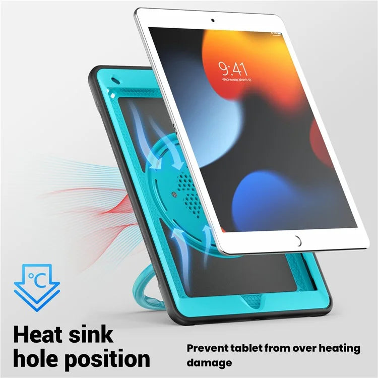 For iPad 10.2 (2021) / (2020) / (2019) / iPad Pro 10.5-inch (2017) / iPad Air 10.5 inch Case with Strap Kickstand PC+TPU Tablet Cover