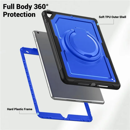 For iPad 10.2 (2021) / (2020) / (2019) / iPad Pro 10.5-inch (2017) / iPad Air 10.5 inch Case with Strap Kickstand PC+TPU Tablet Cover