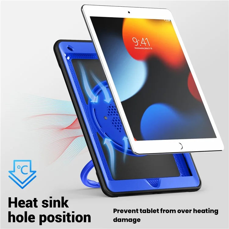 For iPad 10.2 (2021) / (2020) / (2019) / iPad Pro 10.5-inch (2017) / iPad Air 10.5 inch Case with Strap Kickstand PC+TPU Tablet Cover