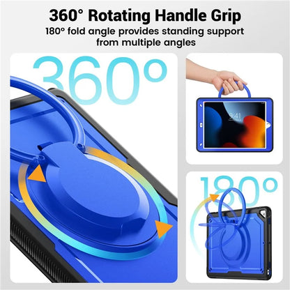 For iPad 10.2 (2021) / (2020) / (2019) / iPad Pro 10.5-inch (2017) / iPad Air 10.5 inch Case with Strap Kickstand PC+TPU Tablet Cover