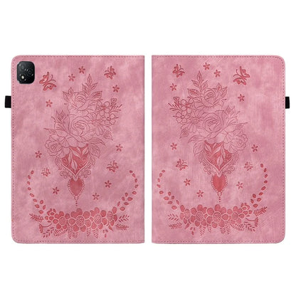 For Infinix Xpad Case Card Holder Anti-Scratch Leather Cover Rose Flower Imprint