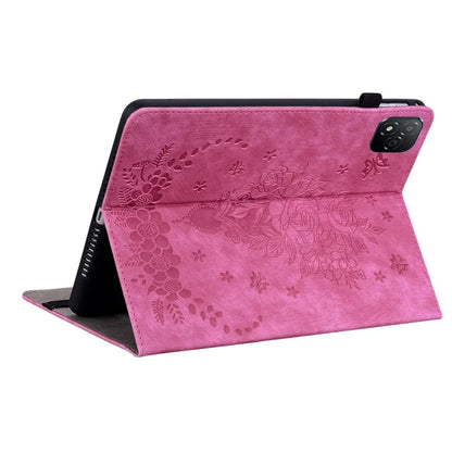 For Infinix Xpad Case Card Holder Anti-Scratch Leather Cover Rose Flower Imprint