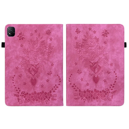 For Infinix Xpad Case Card Holder Anti-Scratch Leather Cover Rose Flower Imprint