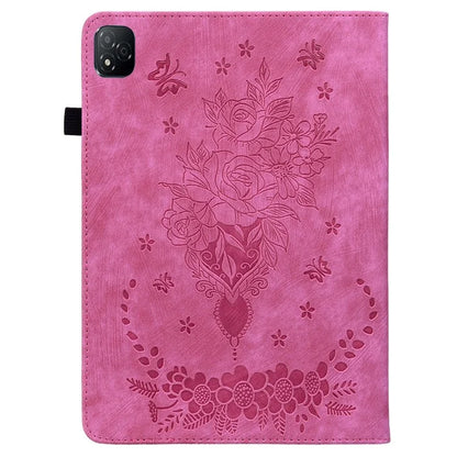 For Infinix Xpad Case Card Holder Anti-Scratch Leather Cover Rose Flower Imprint