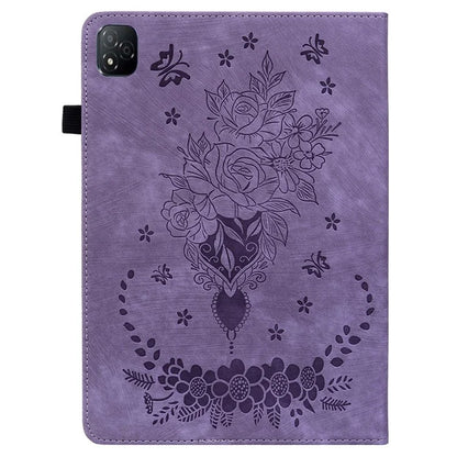 For Infinix Xpad Case Card Holder Anti-Scratch Leather Cover Rose Flower Imprint