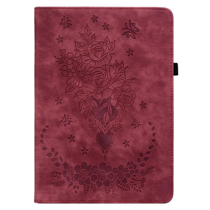 For Infinix Xpad Case Card Holder Anti-Scratch Leather Cover Rose Flower Imprint