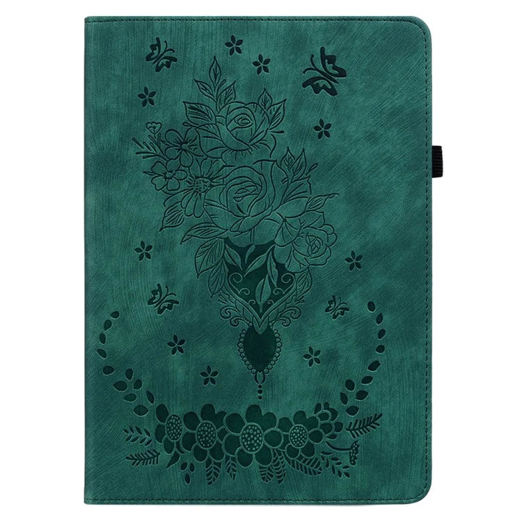 For Infinix Xpad Case Card Holder Anti-Scratch Leather Cover Rose Flower Imprint