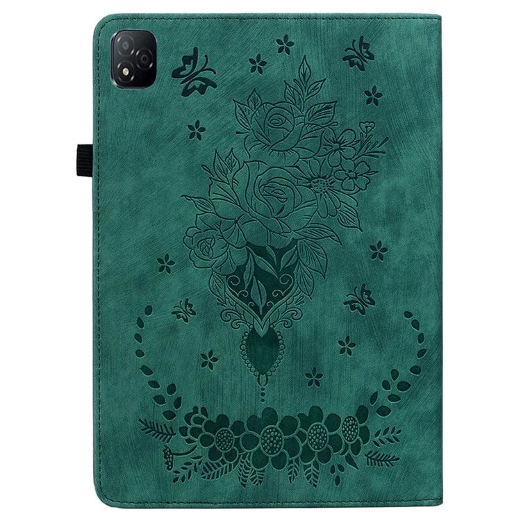 For Infinix Xpad Case Card Holder Anti-Scratch Leather Cover Rose Flower Imprint