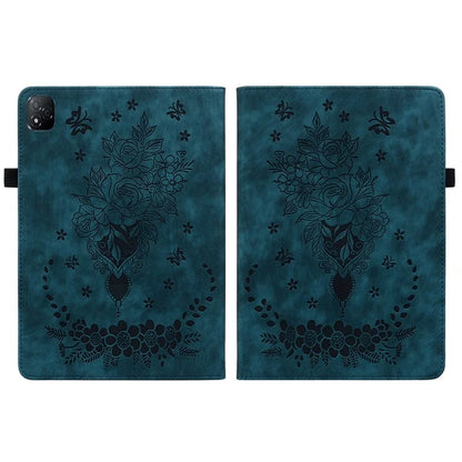 For Infinix Xpad Case Card Holder Anti-Scratch Leather Cover Rose Flower Imprint
