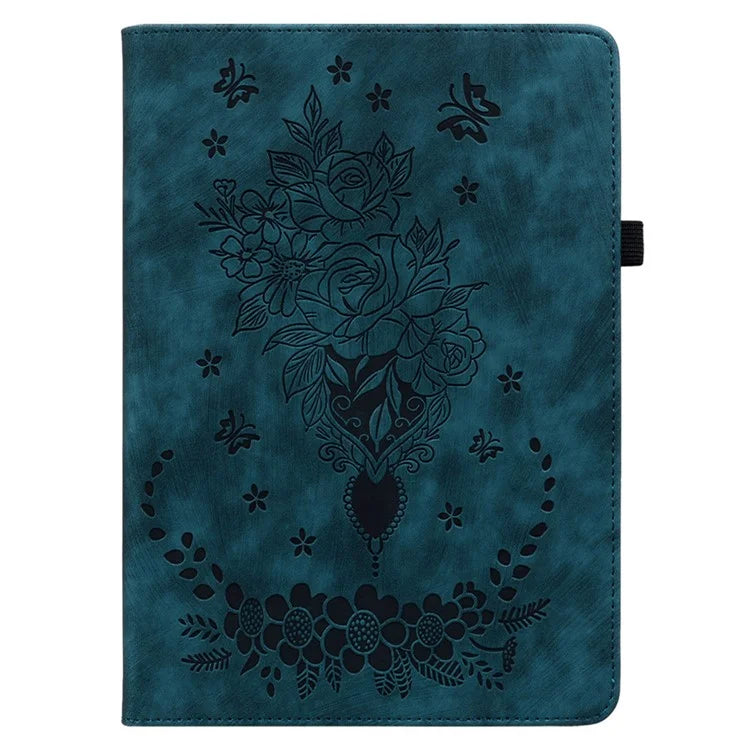 For Infinix Xpad Case Card Holder Anti-Scratch Leather Cover Rose Flower Imprint