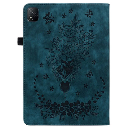 For Infinix Xpad Case Card Holder Anti-Scratch Leather Cover Rose Flower Imprint