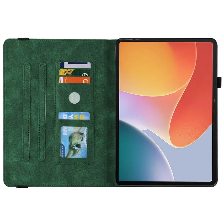 For Infinix Xpad Case Butterfly Flower Imprint PU Leather Tablet Cover with Card Slots