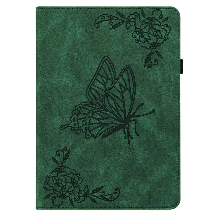For Infinix Xpad Case Butterfly Flower Imprint PU Leather Tablet Cover with Card Slots