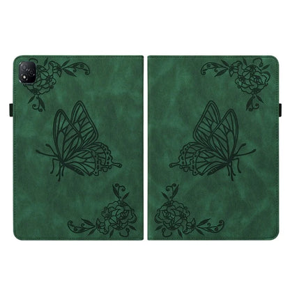 For Infinix Xpad Case Butterfly Flower Imprint PU Leather Tablet Cover with Card Slots