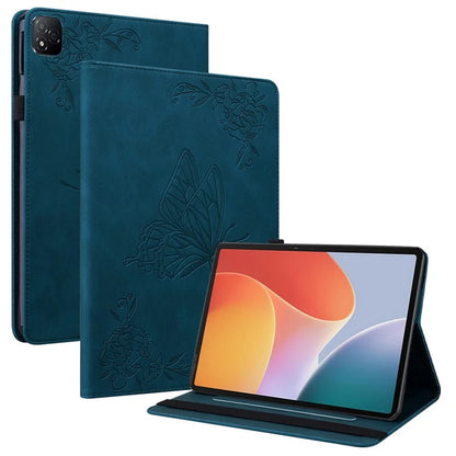 For Infinix Xpad Case Butterfly Flower Imprint PU Leather Tablet Cover with Card Slots