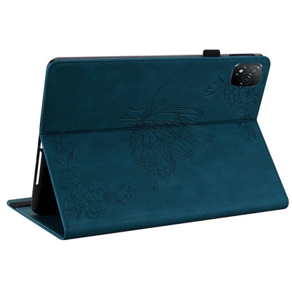For Infinix Xpad Case Butterfly Flower Imprint PU Leather Tablet Cover with Card Slots