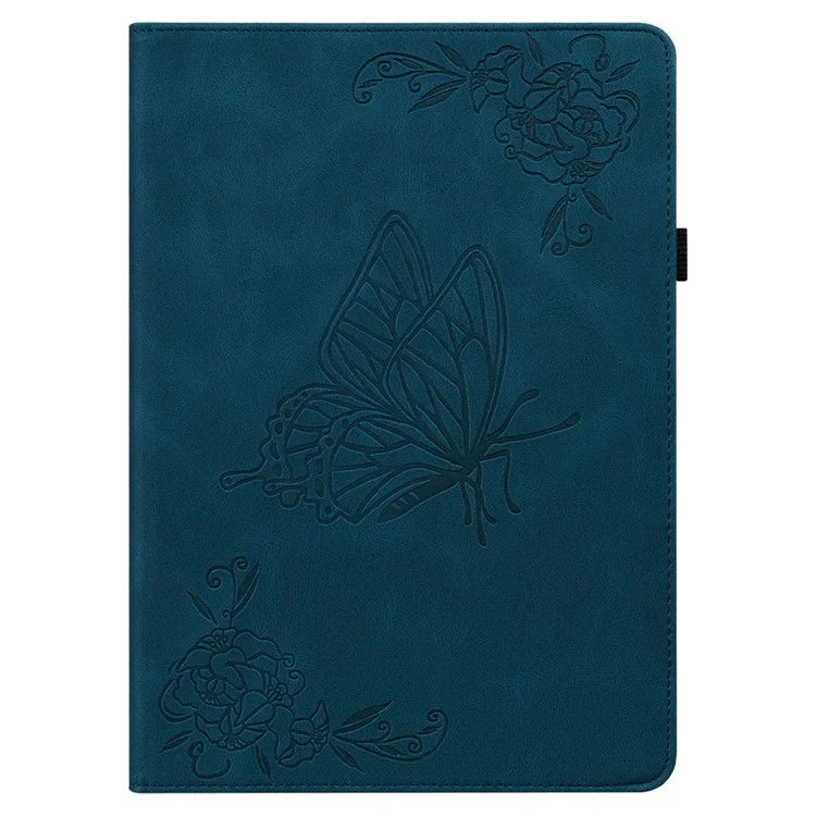 For Infinix Xpad Case Butterfly Flower Imprint PU Leather Tablet Cover with Card Slots