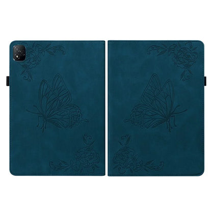 For Infinix Xpad Case Butterfly Flower Imprint PU Leather Tablet Cover with Card Slots