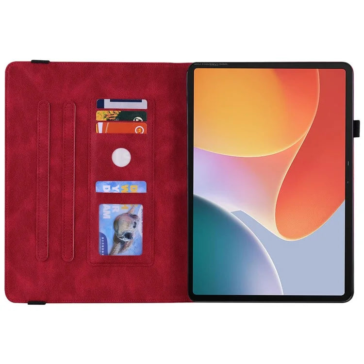 For Infinix Xpad Case Butterfly Flower Imprint PU Leather Tablet Cover with Card Slots