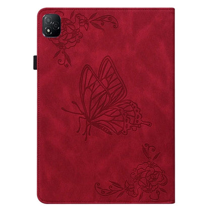 For Infinix Xpad Case Butterfly Flower Imprint PU Leather Tablet Cover with Card Slots