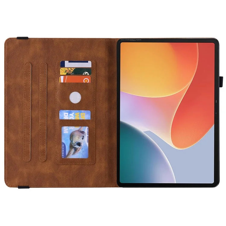 For Infinix Xpad Case Butterfly Flower Imprint PU Leather Tablet Cover with Card Slots