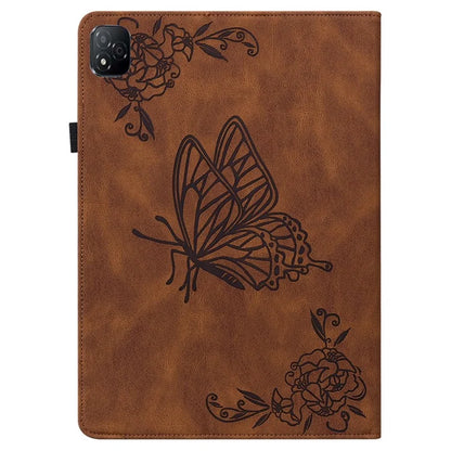 For Infinix Xpad Case Butterfly Flower Imprint PU Leather Tablet Cover with Card Slots