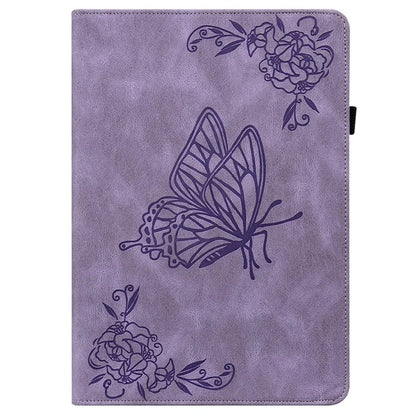 For Infinix Xpad Case Butterfly Flower Imprint PU Leather Tablet Cover with Card Slots