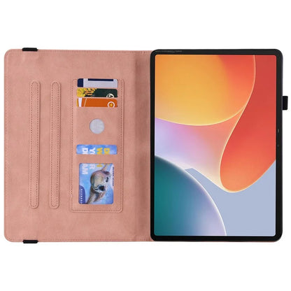 For Infinix Xpad Case Butterfly Flower Imprint PU Leather Tablet Cover with Card Slots
