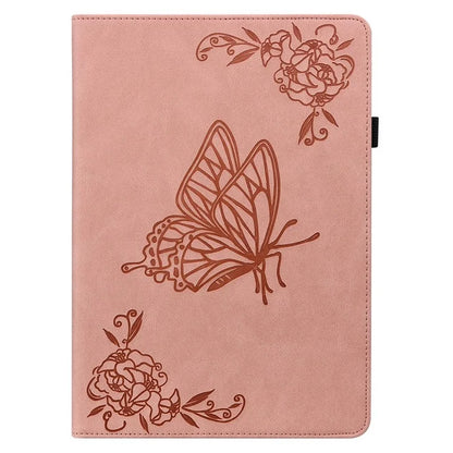 For Infinix Xpad Case Butterfly Flower Imprint PU Leather Tablet Cover with Card Slots
