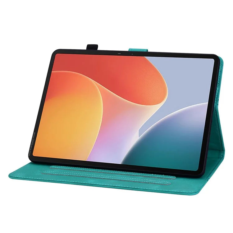 For Infinix Xpad Case Lily Flower Imprint Card Slots Leather Tablet Cover