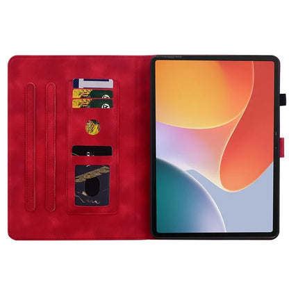 For Infinix Xpad Case Lily Flower Imprint Card Slots Leather Tablet Cover