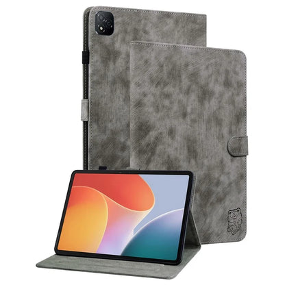 For Infinix Xpad Cases Tiger Imprint Anti-Scratch PU Leather Tablet Cover