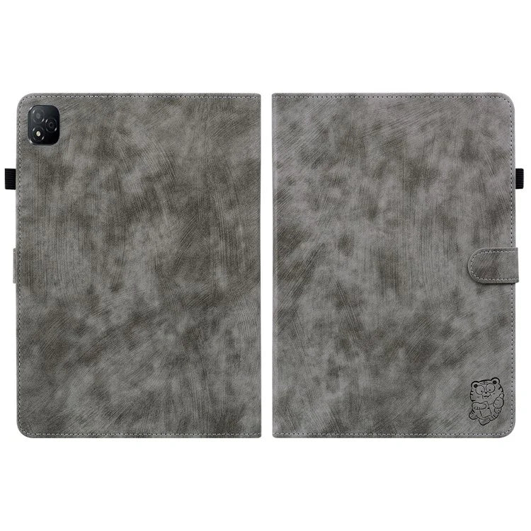 For Infinix Xpad Cases Tiger Imprint Anti-Scratch PU Leather Tablet Cover