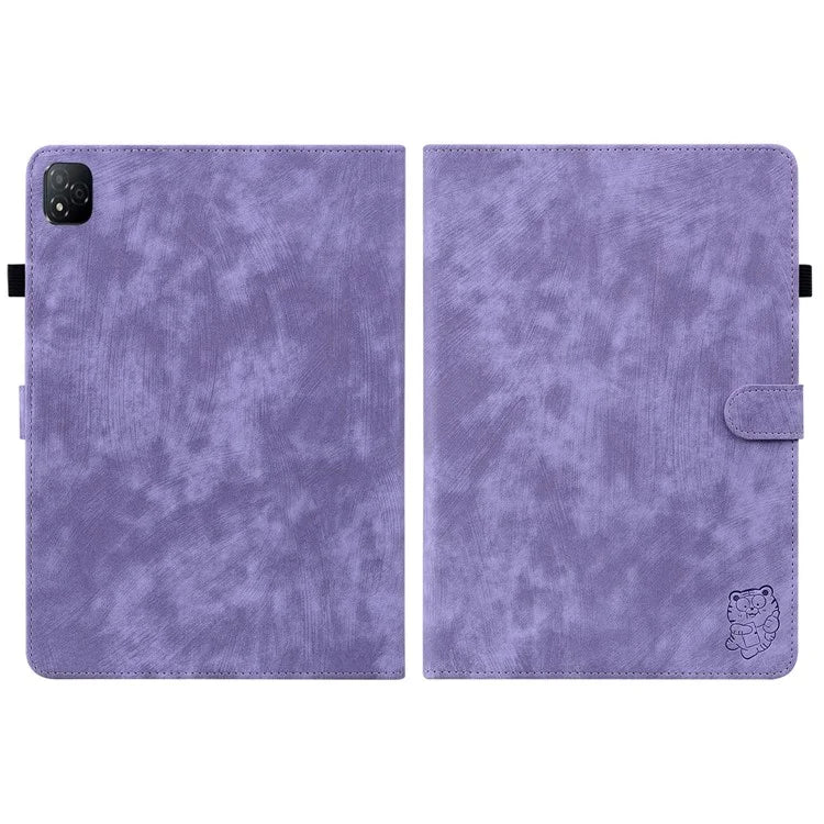 For Infinix Xpad Cases Tiger Imprint Anti-Scratch PU Leather Tablet Cover