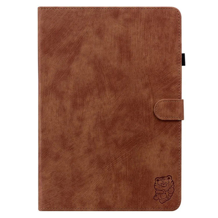 For Infinix Xpad Cases Tiger Imprint Anti-Scratch PU Leather Tablet Cover