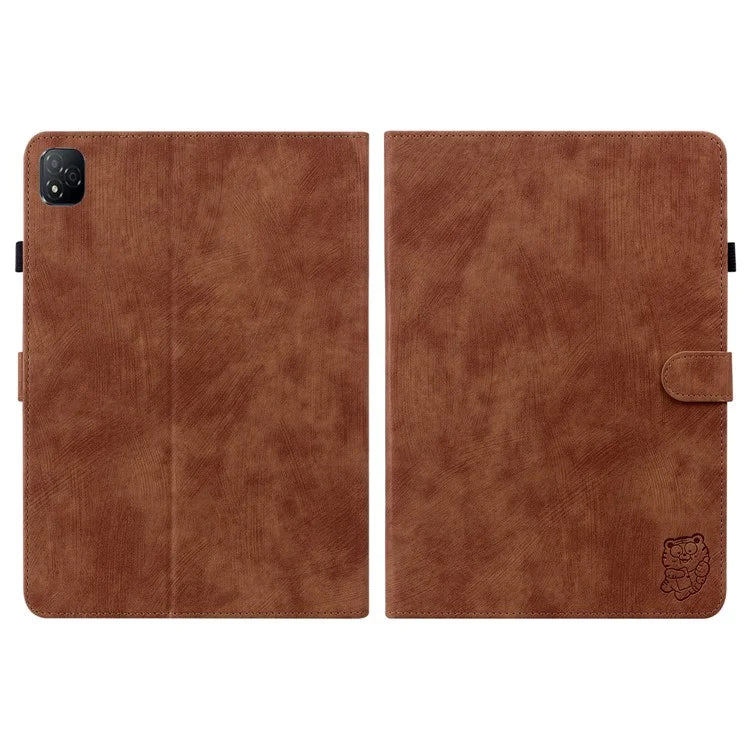 For Infinix Xpad Cases Tiger Imprint Anti-Scratch PU Leather Tablet Cover