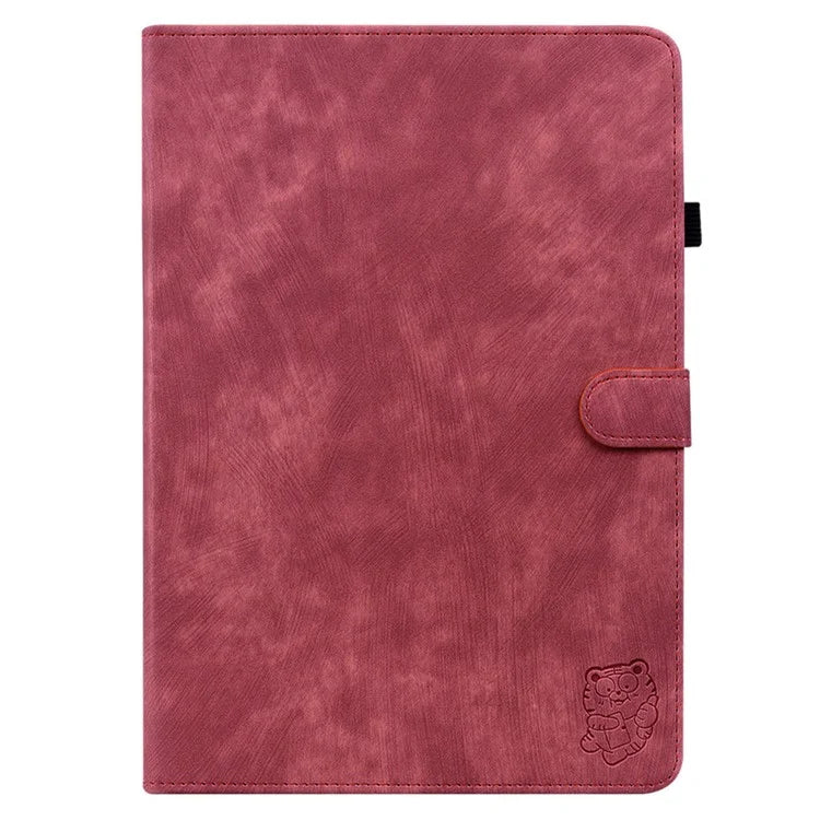 For Infinix Xpad Cases Tiger Imprint Anti-Scratch PU Leather Tablet Cover